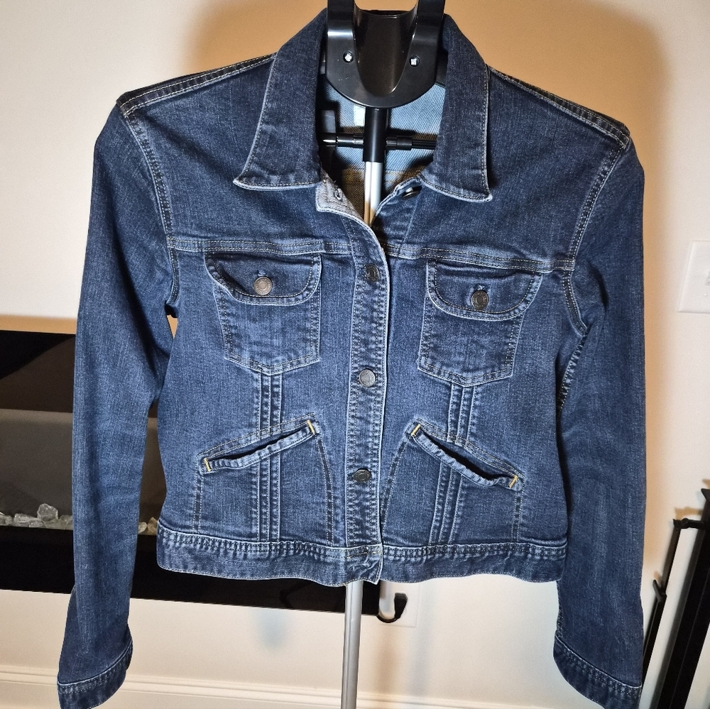 Gap 1969 Premium Denim Trucker Jacket - Dark Wash - XL